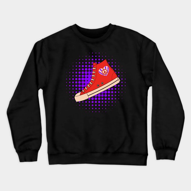 Red High Top Sneaker Crewneck Sweatshirt by 1001Kites